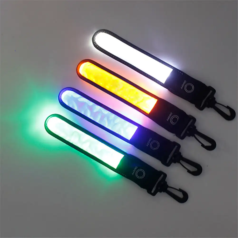 LED Glowing Luminous Reflective Backpack Hanging Light Night Running Safety Alert Wristband Outdoor Sport Armband Warning Light