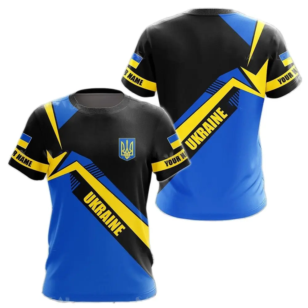 

2023 Men's Casual T-shirt Kamuflase Kaus Ukrainian 3D Printed Style Military Uniform Veterans Flag Upper Leher-o My Day Large