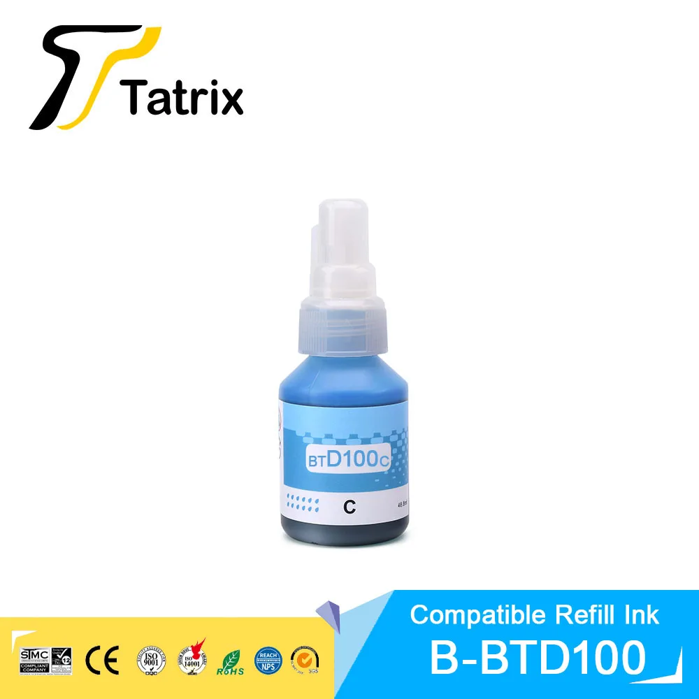 Tatrix For Brother BTD100BK BTD100C BTD100M BTD100Y Refillable Dye Ink Fit for Brother DCP-T230/T236/T238/T430W/T435W/T436W