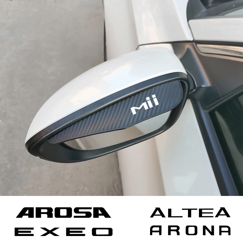 Car Rearview Mirror Carbon Fiber Rain Eyebrow Rainproof Accessories For