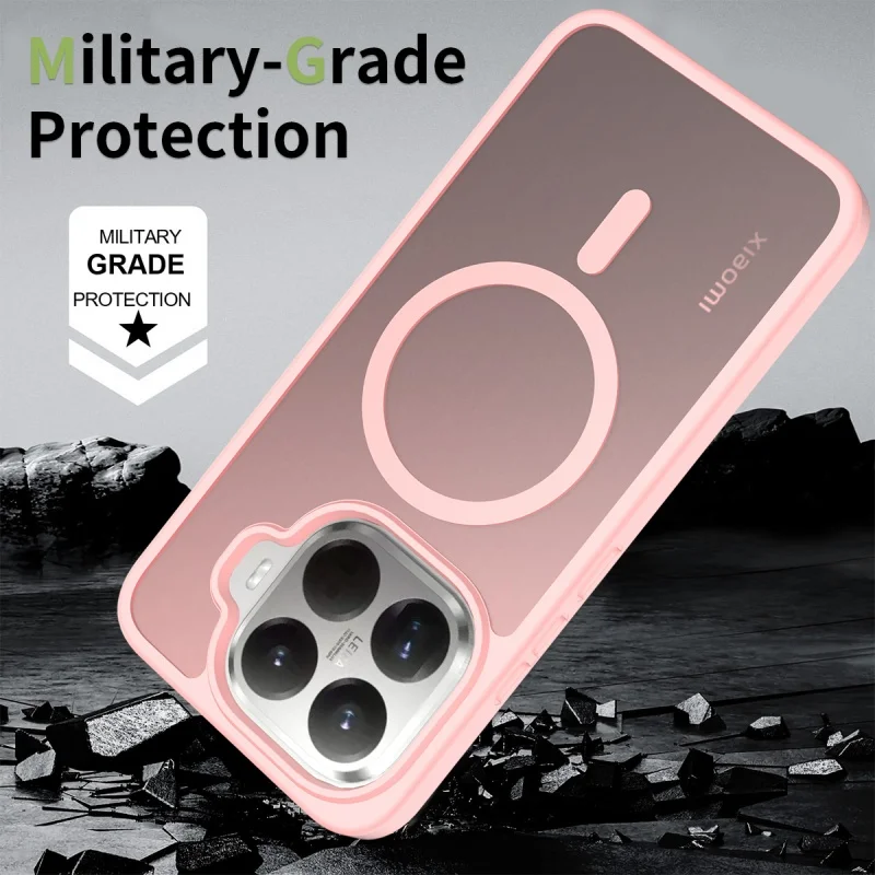 Enhanced Matte Armor Shockproof Case with Magnetic Wireless Charging and Translucent Design