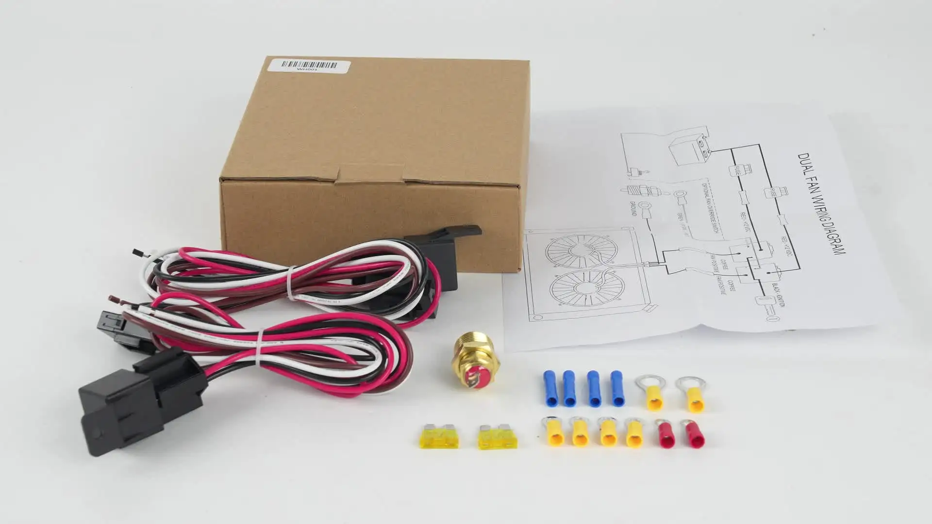 CENPEK Kit Thermostat Ventilateur Refroidissement 175-185° Avec Relais 40/50/60 Amp