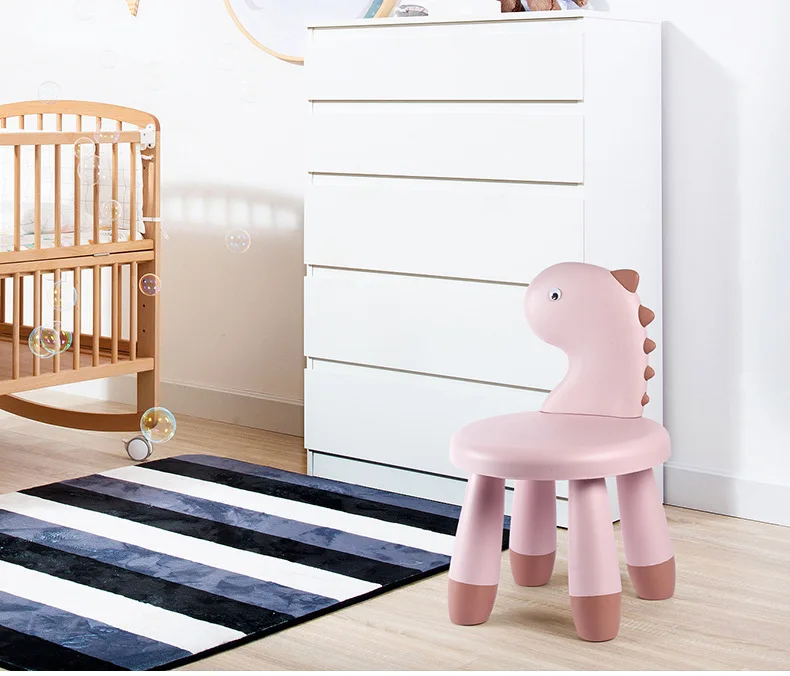 Children's Backrest Chair Home Thickened Non-slip Cartoon Creative Dinosaur Animal Baby Stool Dropshipping