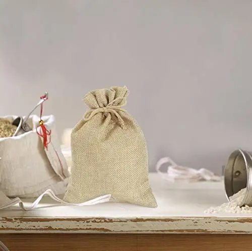 5/10Pcs Burlap Gift Bags with Drawstring Jute Bags Linen Sacks Storage Bags Burlap Bag for Wedding Favors Party Jewelry Pouches