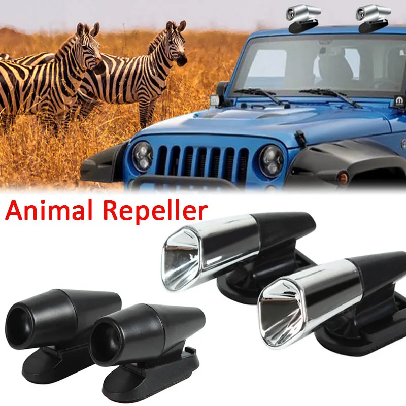 

2Pcs Ultrasonic Animal Repeller Saving Wind Whistle Car Motorcycle Deer Warning Repeller Black Whistles