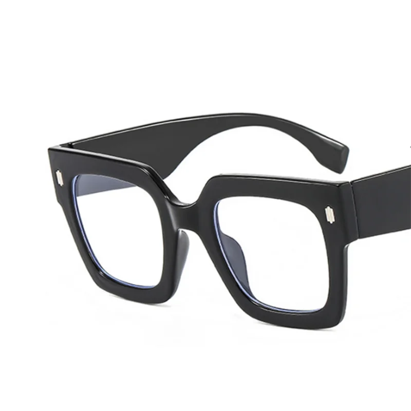Rice Nails Big Frame Clear Lens Glasses Oversize Square Myopia Nerd Spectacles Degree -0.5 -1.0 -2.0 -3.0 -4.0 to -6.0 4