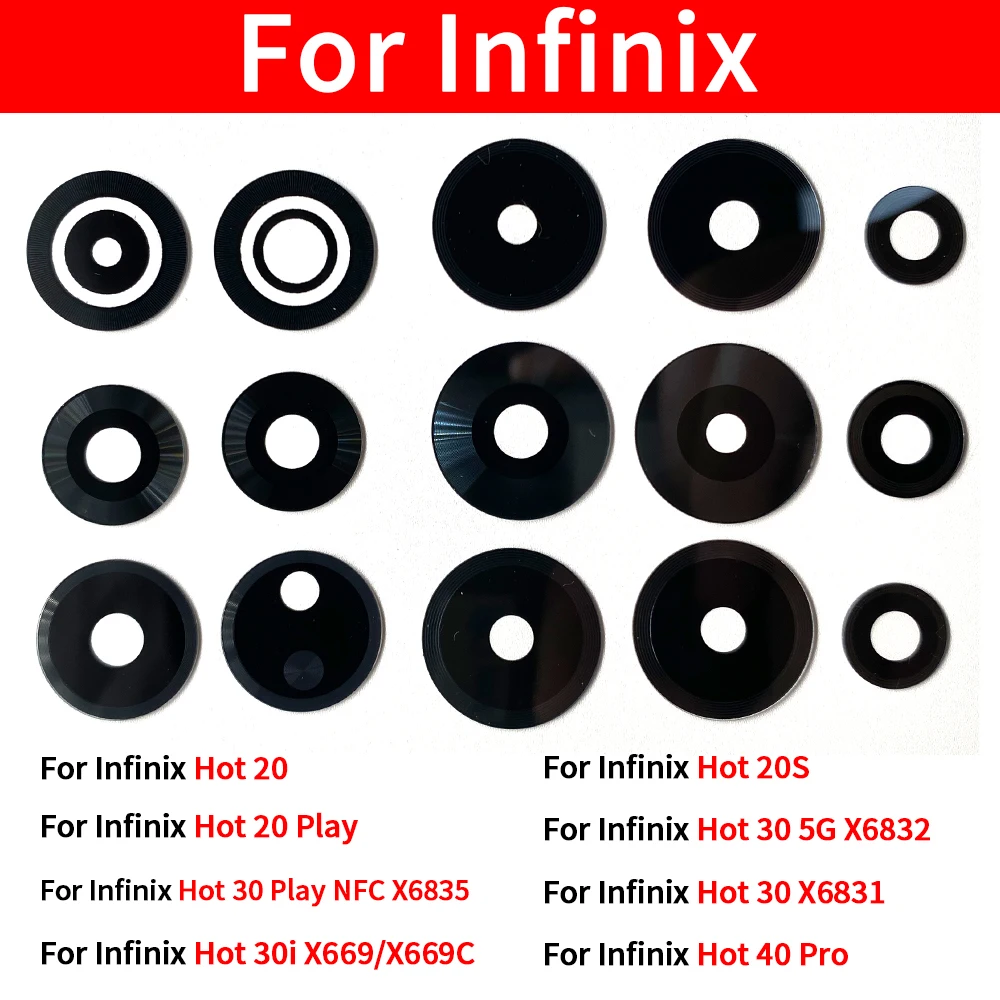 접착식 후면 카메라 유리 렌즈 커버, 인피닉스 핫 20 20S 플레이 30 5G 30i X669 40 프로 스마트 7 8 HD 제로 20 30, 신제품