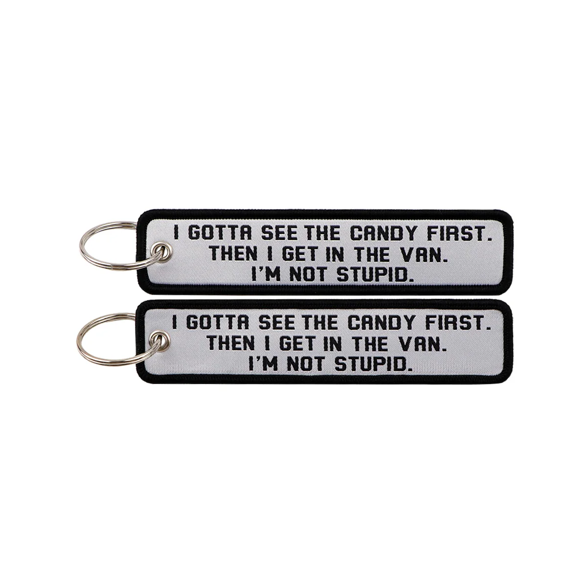 Humorous Embroidered Keychain - Key Ring Holder Accessory and Gift