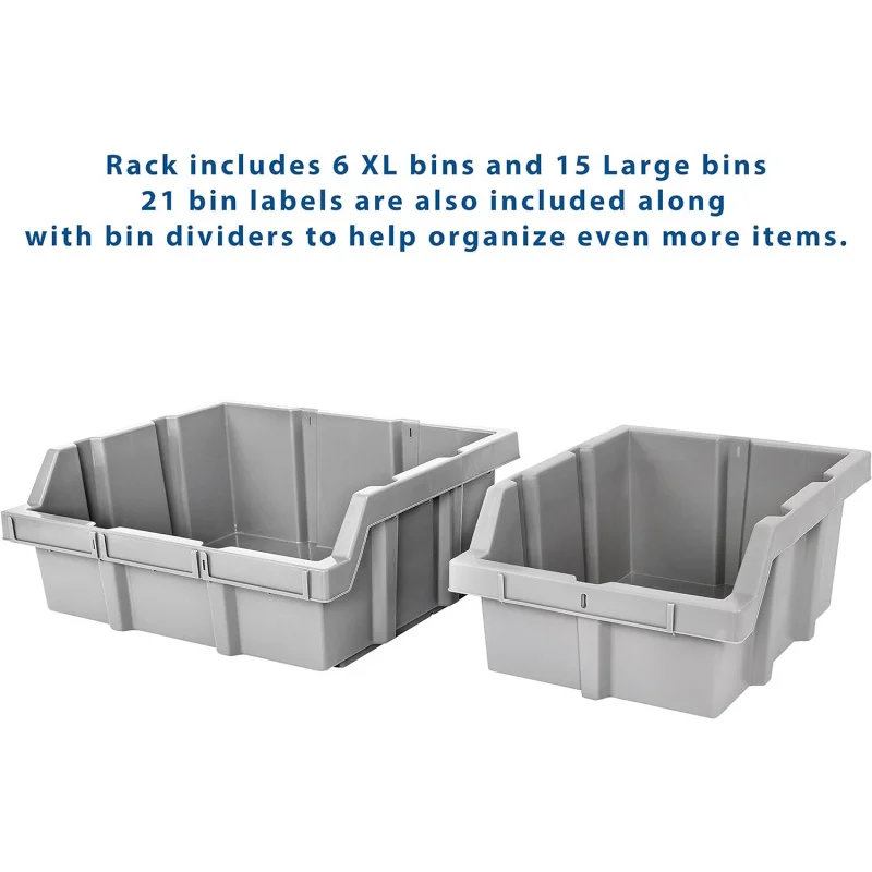 Seville Classics Heavy Duty NSF bin Rack Solid Steel Wire Shelving Storage Unit,Patented Organizer for Warehouse,Includes 21 5