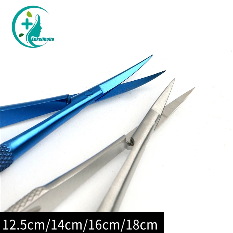 Eyebrow trimming scissors ophthalmic micro scissors straight end pointed elbow, and high-quality corneal scissors 12-18cm 6