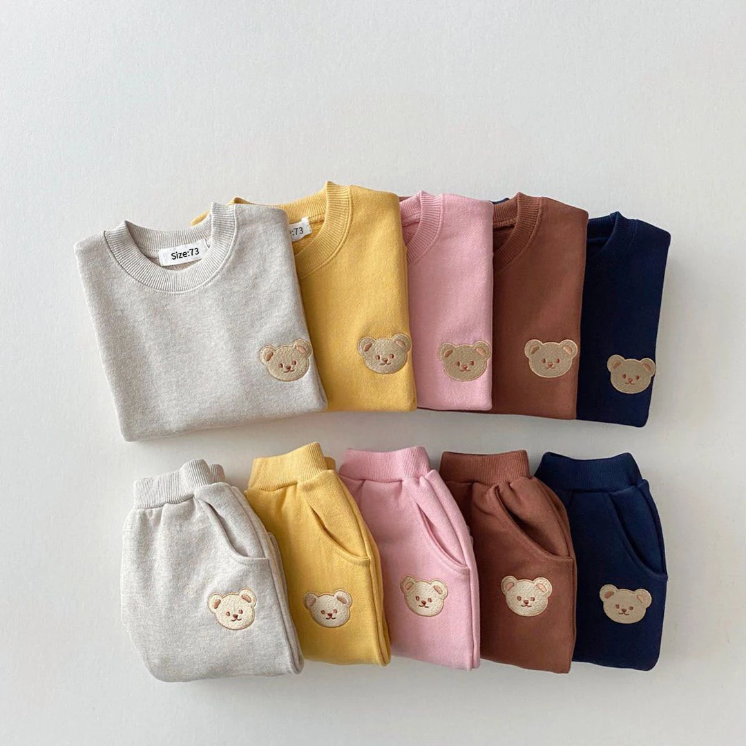 3Pcs Toddler Outfit Set – Boys & Girls Sweatshirt, Pants & Socks, Color Block Cotton Tracksuit For Fall Winter