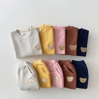Mode enfant en bas âge bébé garçons fille automne vêtements ensembles bébé fille vêtements ensemble enfants sport ours sweat pantalon 2 pièces costumes tenues 6