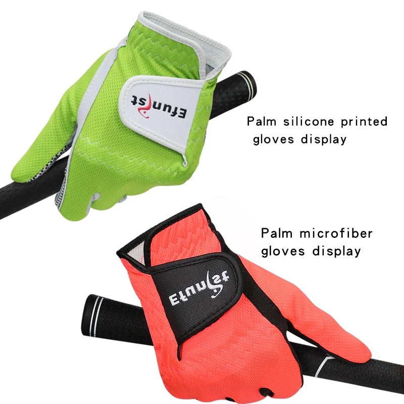 Men's Golf Glove Micro Soft Fiber Breathable 1 Pair or Worn on Left/Right Hand With Magic Tape Elastic band 5 Colors Golf Golves 5