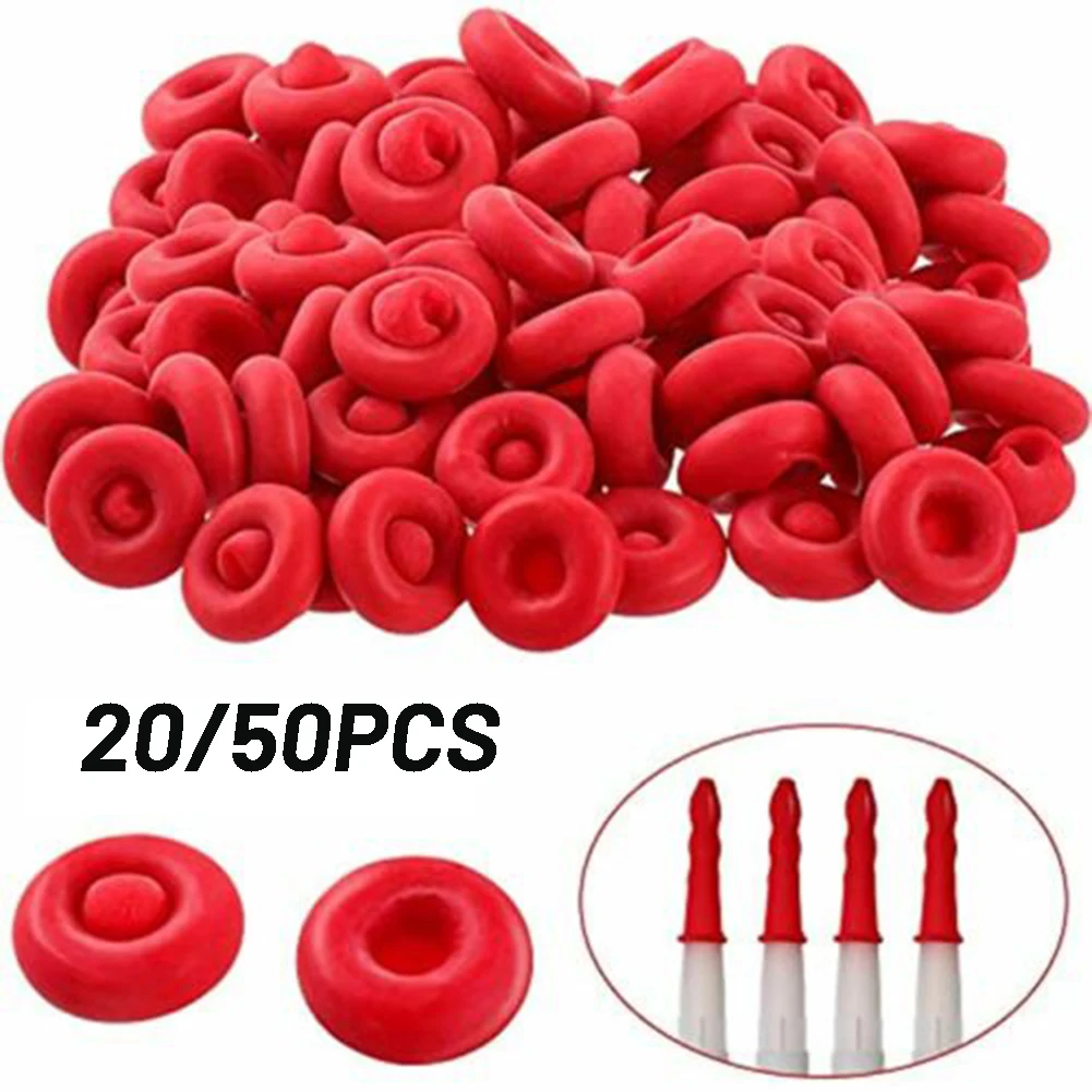 

50/20/15/10pcs Caulk Cap Glass Glue Tip Sealing Cap Barrel-Glue Mouth Protective Cover Caulking Gun Nozzles Cap Red Caulk