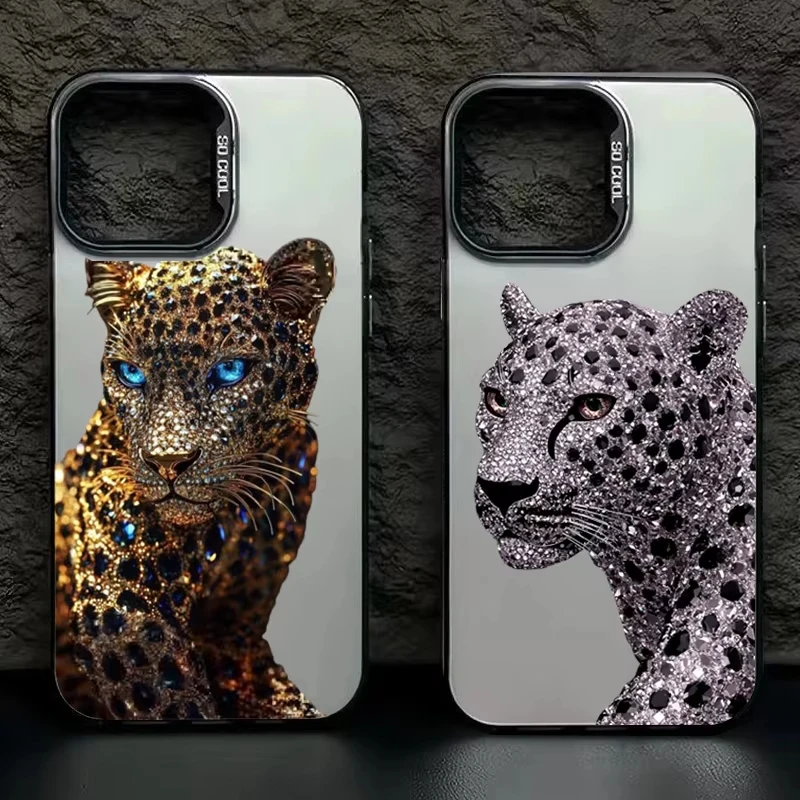 Gold and Silver Leopard Print Matte Phone Case