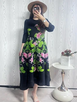 Miyake elegante abito estivo a pieghe alla moda dolce nuova vendita calda della stagione gonna lunga da fata design semplice casual Comfo