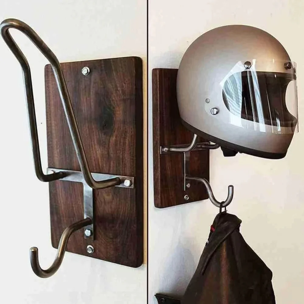 Motorcycle Helmet Bracket, Helmet Wooden Hook, Motorcycle Hat Storage Rack, Coat Hook Wall Hooks