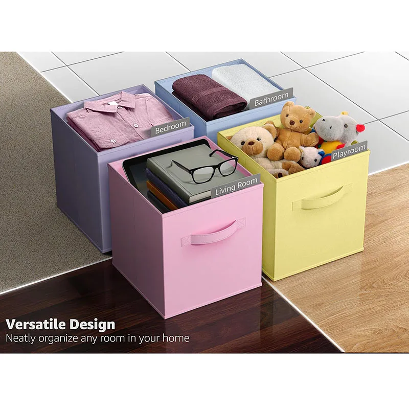 Amazon uncovered fabric storage box, foldable storage box, home wardrobe storage box, clothing and toy organizing box 4