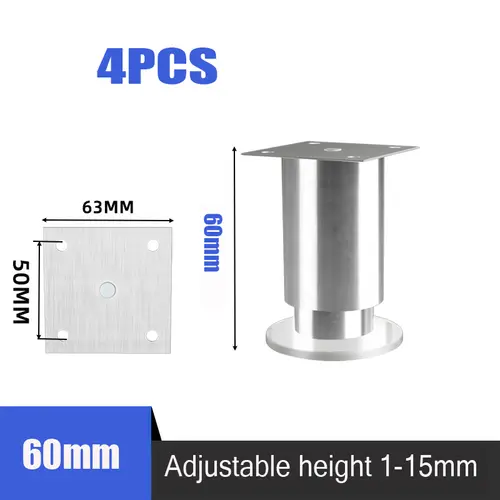 4PCS Height Adjustable Stainless Steel Furniture Feet Legs Kitchen Cabinet Sofa Legs Round Stand furniture leg - Image 15