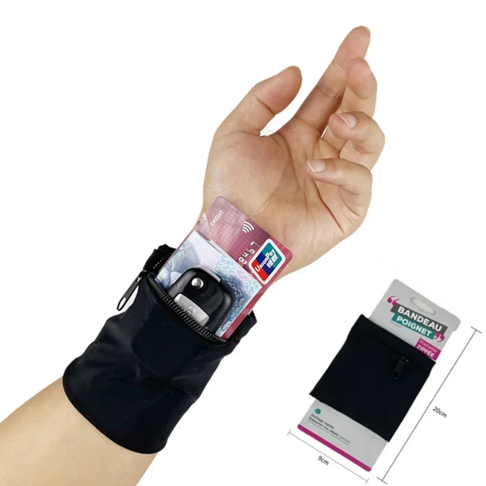 Wristband Wrist Bag Zip Wallet 10.5*10cm Storing Wallets Keys Wrist Strap Bag for Cycling Breathable Cycling Fitness wrist wallet pouch