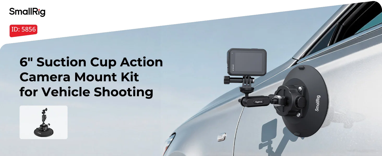 SmallRig 4,5/6-Zoll-Saugnapfhalterung für Action-Kameras mit Kugelkopf, magischem Arm und Halterung für Telefon für DJI Osmo Action 5 Pro – Detail 10