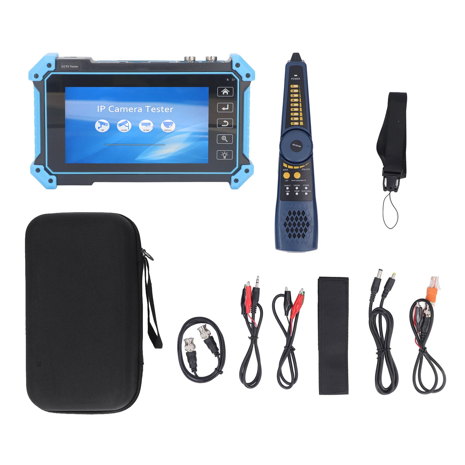 CCTV Tester WIFI Function IP Camera Tester 1920x1152P 100-240VAC H.265 H.264 Test with Line Finder for AHD CVI TVI Cameras