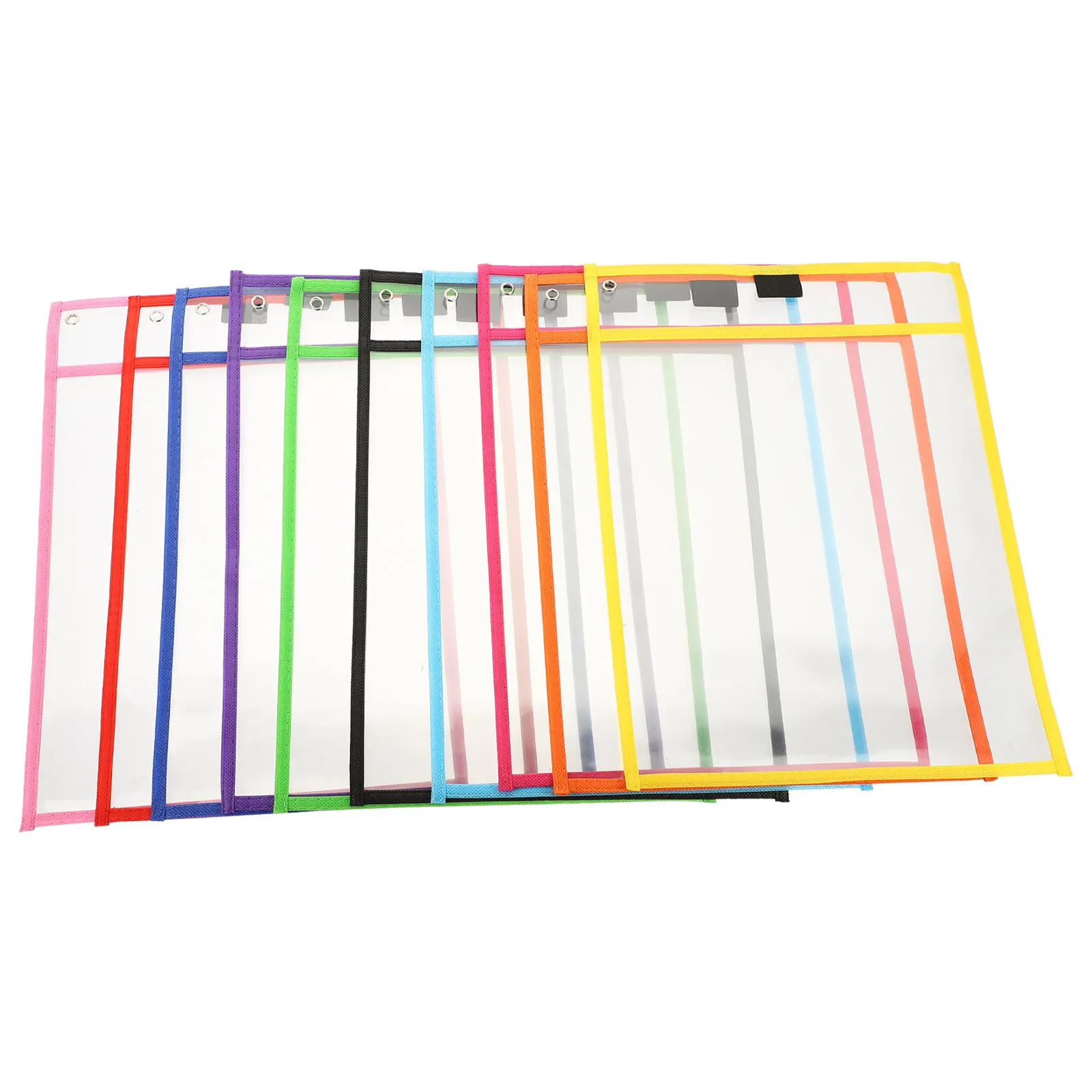 10Pcs 드라이 지우기 슬리브 재사용 가능한 파일 포켓 휴대용 투명 시트 보호기 사무실 학교 보관 용품 다목적