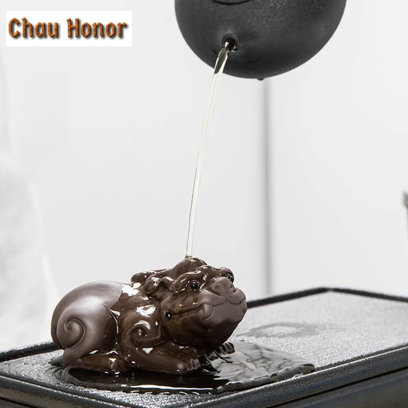 Tea Ornaments Boutique Lucky Toad Tea Set Pet Creative Kung Fu Tea Tea Set Accessories Golden Toad KongFu Tea Pet Tea Decoration