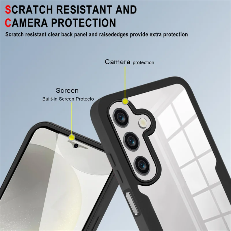 360 Full Protection Clear Screen Case with Silicone Bumper and TPU+PC Back Cover