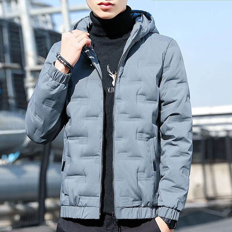 

Brand Winter Coat Men Casual Hooded Warm Solid Color Men Parkas 2023 Korean Fashion Outwear Daily Winter Jacket Men