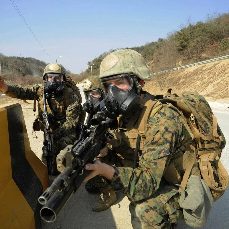 Protective Tactical Respirator Mask Full Face Gas Mask Airsoft Shooting Hunting Riding Outdoor CS Game Cosplay Protection