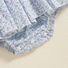 Newborn Baby Girl Summer Outfits Bow Embroidery Smocked Romper Dress Floral Short Sleeve Bodysuit Jumpsuit Clothes 6