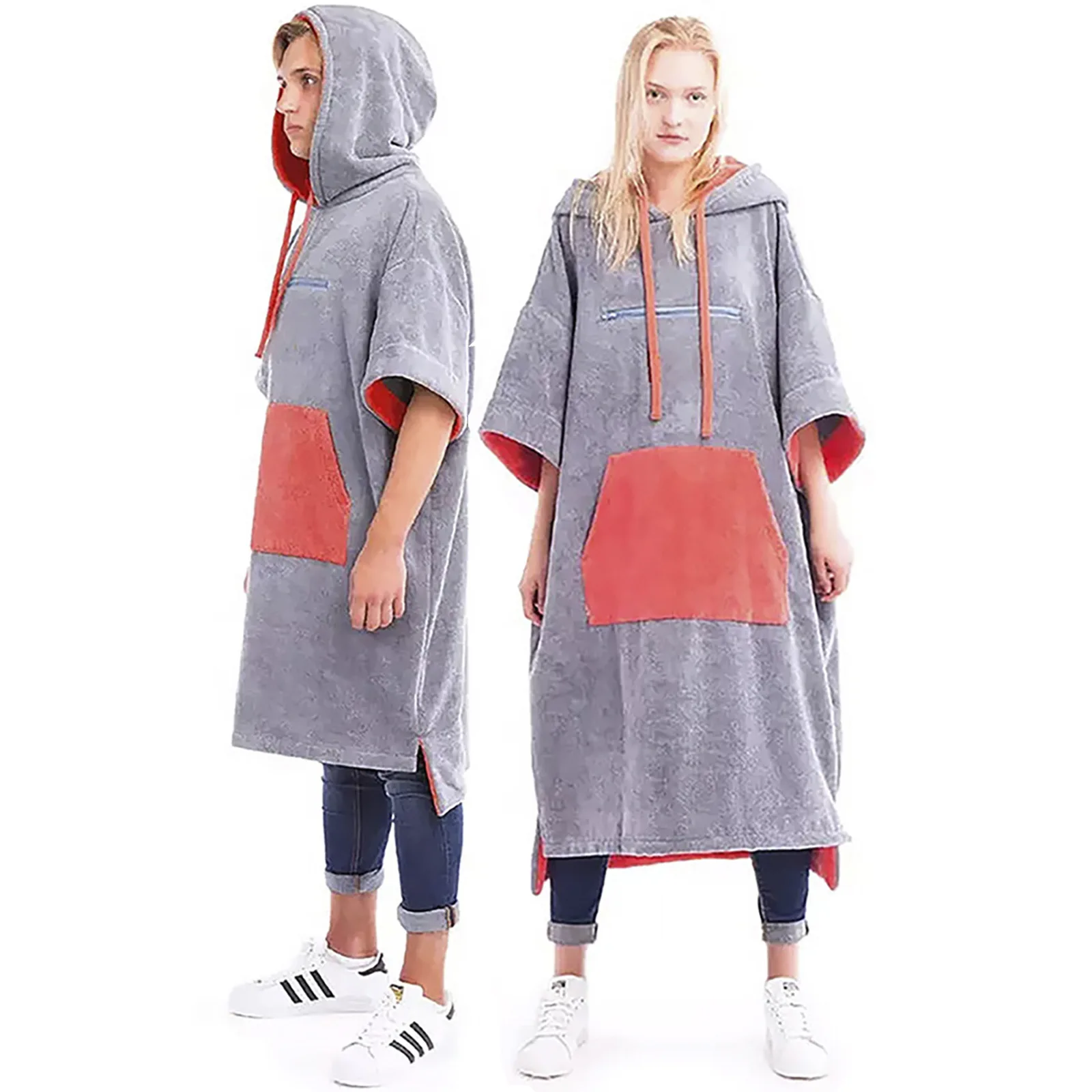 Beach Swimming Surfing Poncho for Adult Thicken Changing Robe with Hood Outdoor Sport Bath Dress Towel Microfiber Diving Cloak 2