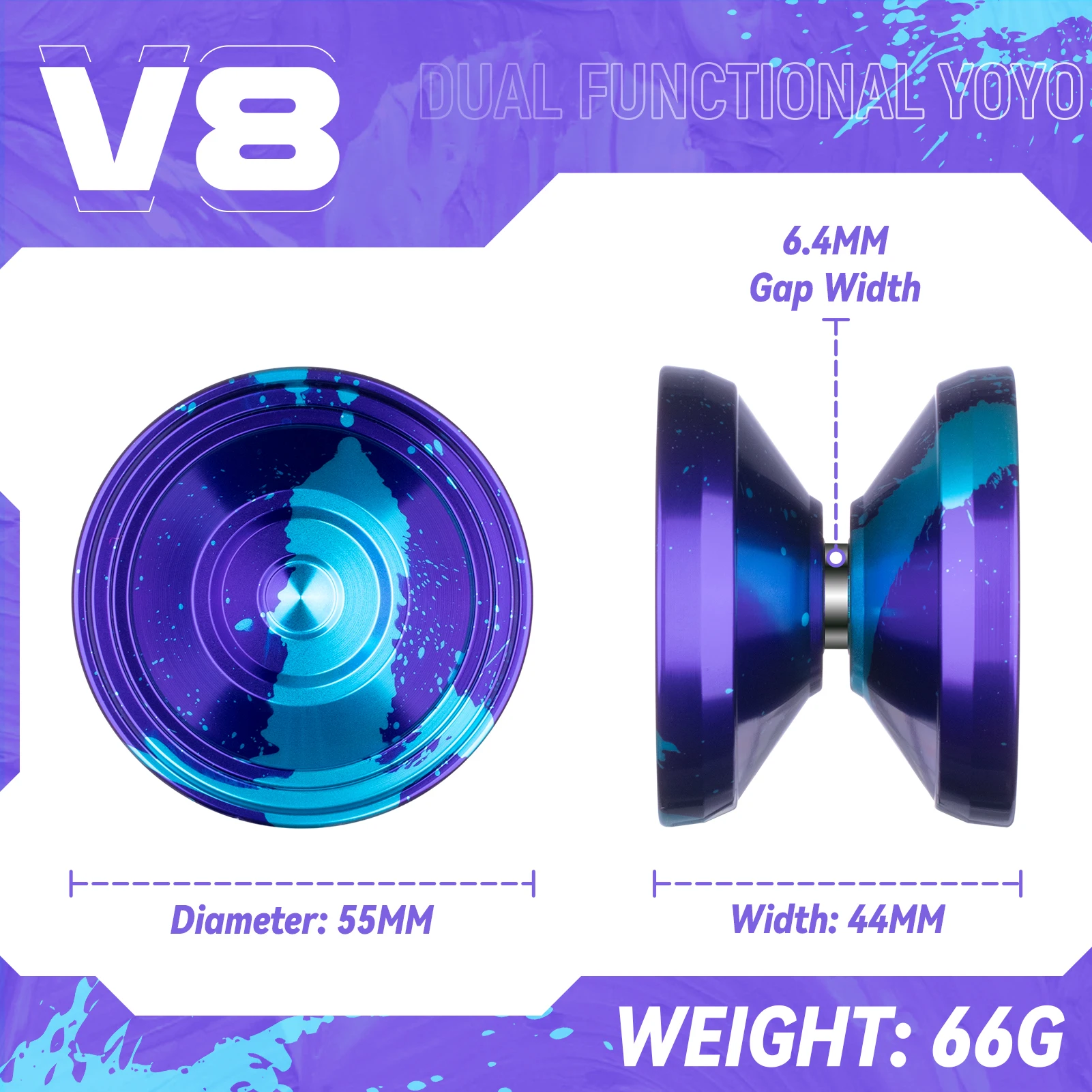 MAGICYOYO Professional Responsive Yoyo V8, Dual Purpose Yoyo for Kids Beginners, Replacement Uresponsive Bearing