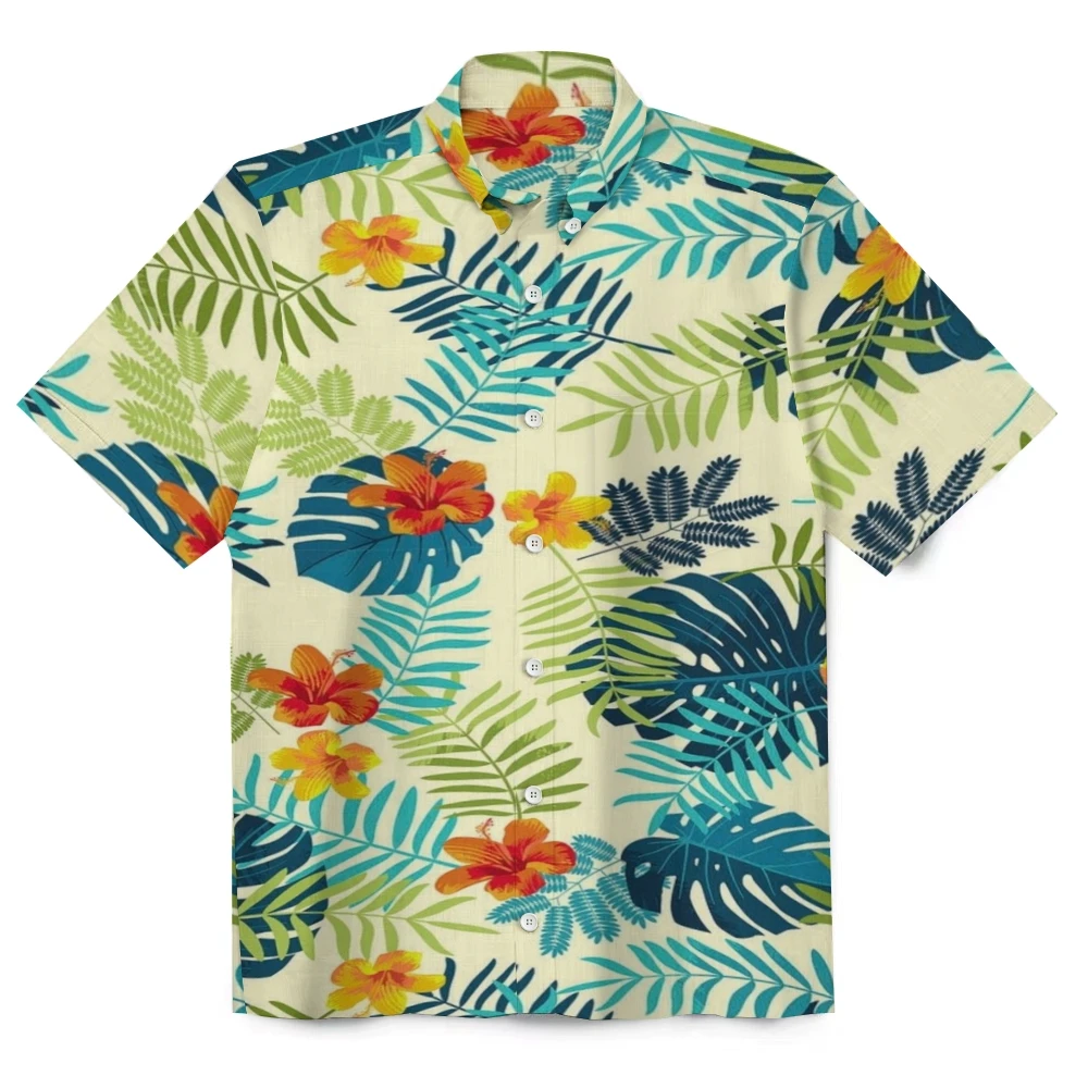 Design Your Own Shirt Customized Printed Men Short Sleeve Shirt Hawaiian Vacation Luxury Bamboo Joint Button Up Shirt Tops 3