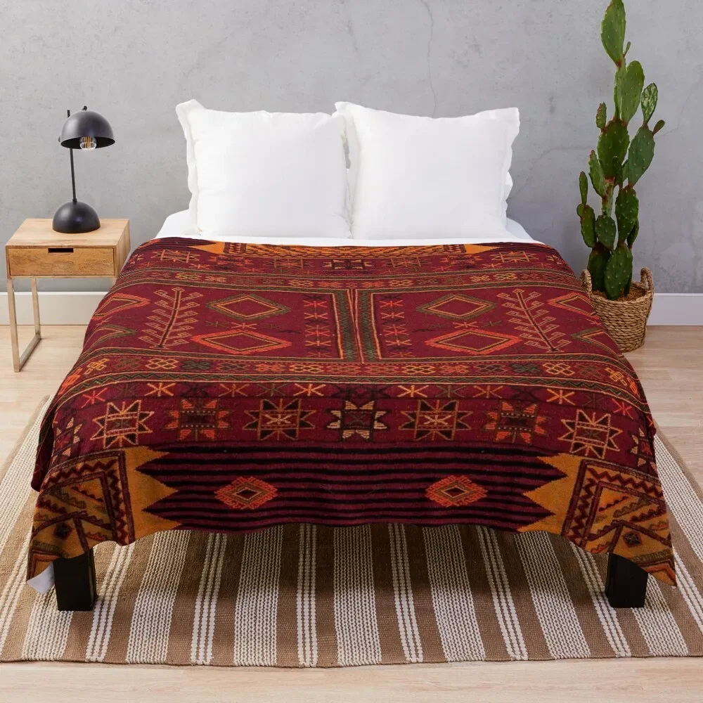 Traditional Moroccan Artwork Design Throw Blanket warm for winter Picnic Moving Blankets