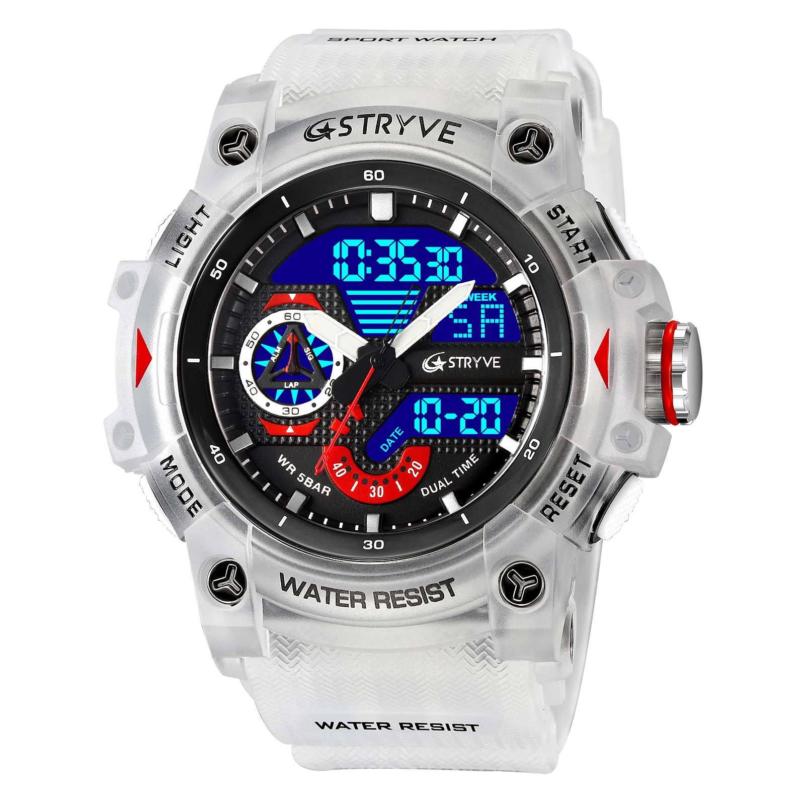 Sport Watches Waterproof STRYVE Brand Dropshipping Watch Stopwatch Alarm Clock 8029 Young Fashion Quartz Wristwatches 6