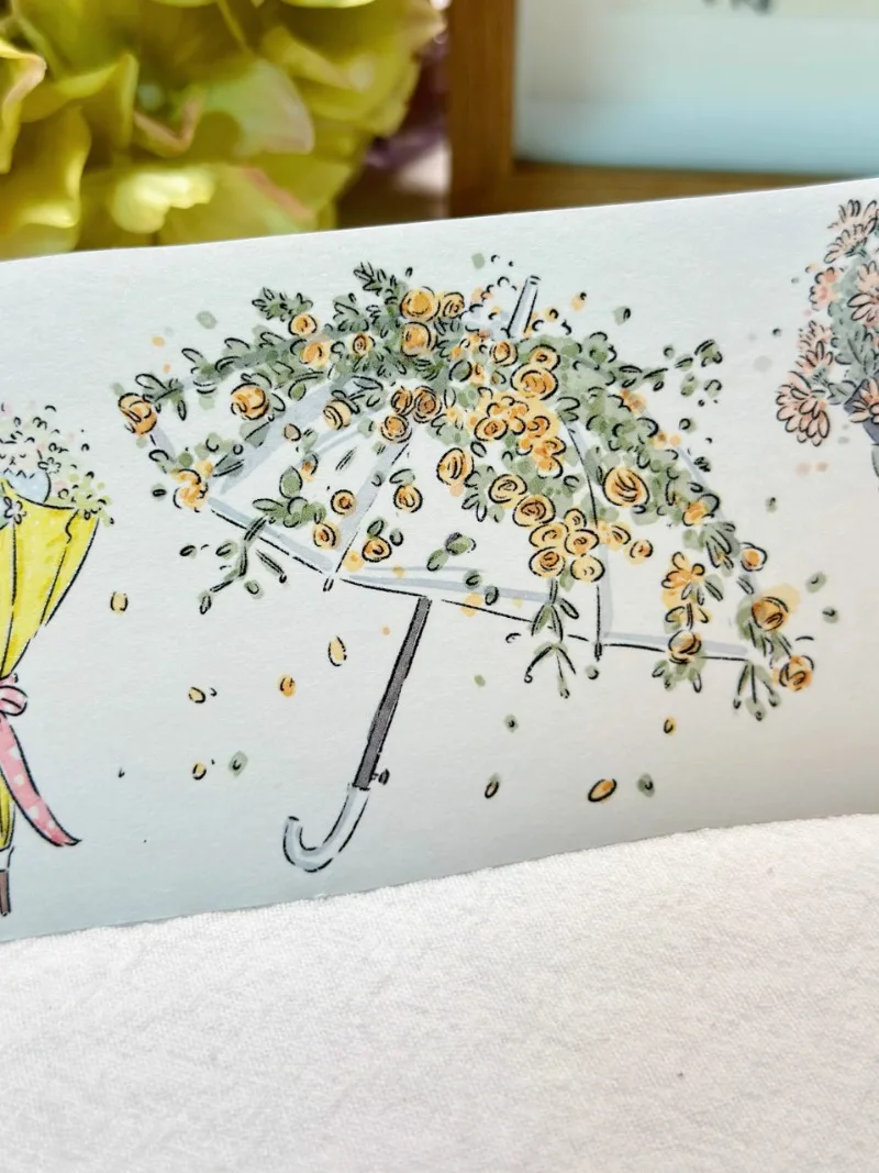 

Винтажная Цветочная рамка для зонта, специальная масляная Васи-лента, журнал, коллаж, материал для рукоделия