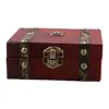 Delicate Wood Treasure Chest Large Capacity with Lock Storage Box Antique Style Ring 1