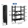 Kitchen Cabinets Folding Storage Rack Installation-free Floor Removable Multi-layer Pot Storage Rack Home Snack Storage Shelf Z 5