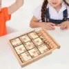 Wooden Sudoku Board Intelligence Montessori Chess Toy Puzzles Desktop Game Brain Teaser Portable Math Toy for Kids Families Game 1