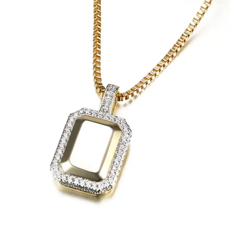 

Iced Out Chain with Pendant for Men Cubic Zirconia Hip Hop Pendants Necklaces Male Brass Gold Rhodium Plated Fine Jewelry