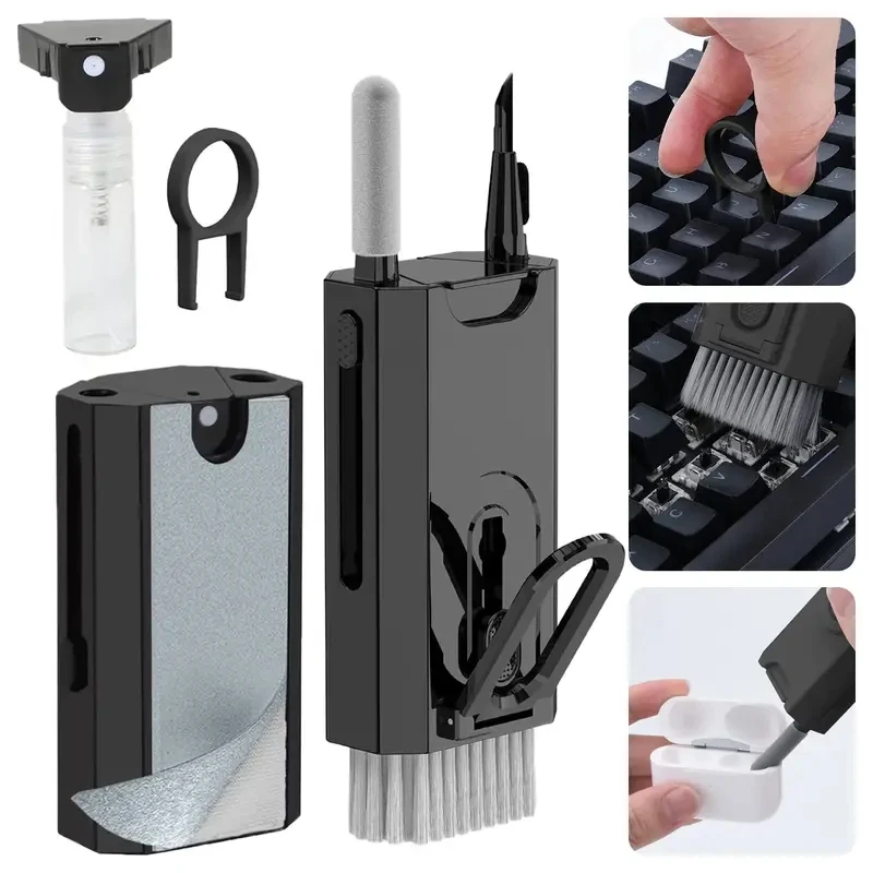 8 In1 Cleaning Kit Computer Keyboard Cleaner Brush Earphones Cleaning Pen For Headset LPAD Phone Cleaning Tools Keycap Puller 4