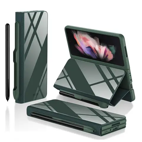Samsung Galaxy Z Fold3 Mobile Phone Shell Folding Screen All-inclusive Glass Flip Pen Slot W22 Mobile Phone Protective Cover
