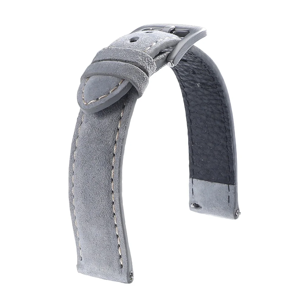 Handcrafted Genuine Leather Suede Watch Strap – Quick Release Soft Wristband Belt Accessories