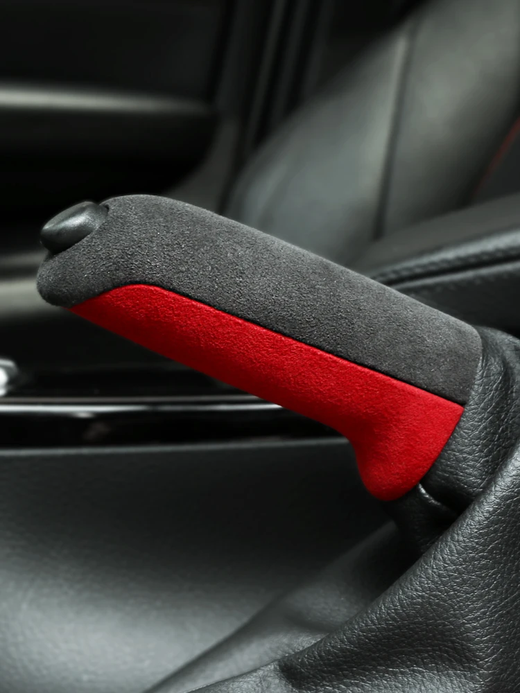 

For BMW Z4 M2 M3 M4 M5 X1 Red Alcantara Interior Handbrake Sleeve Grips Cover Modification