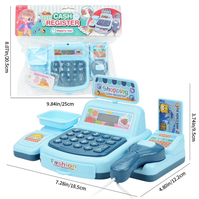 Simulation Shopping Cash House Toys Electronic Game Lighting And Sound Effects Supermarket Cashier Toys