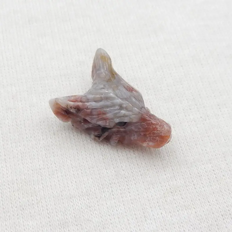 Natural Stone Ocean Jasper Handcarved Wolf Head Pendant Bead 21x15x8mm 2g Semiprecious DIY Jewelry Making Necklace Accessories