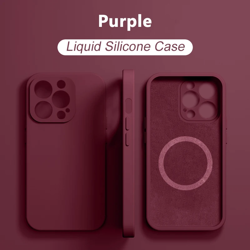 Magnetic Liquid Silicone Phone Case with Magsafe Wireless Charging Compatibility
