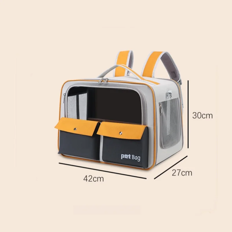 Pet Backpack Portable Backpack With Pull Rod Detachable Puppy Cat Large Capacity Breathable Pet Bag Folding Crossbody